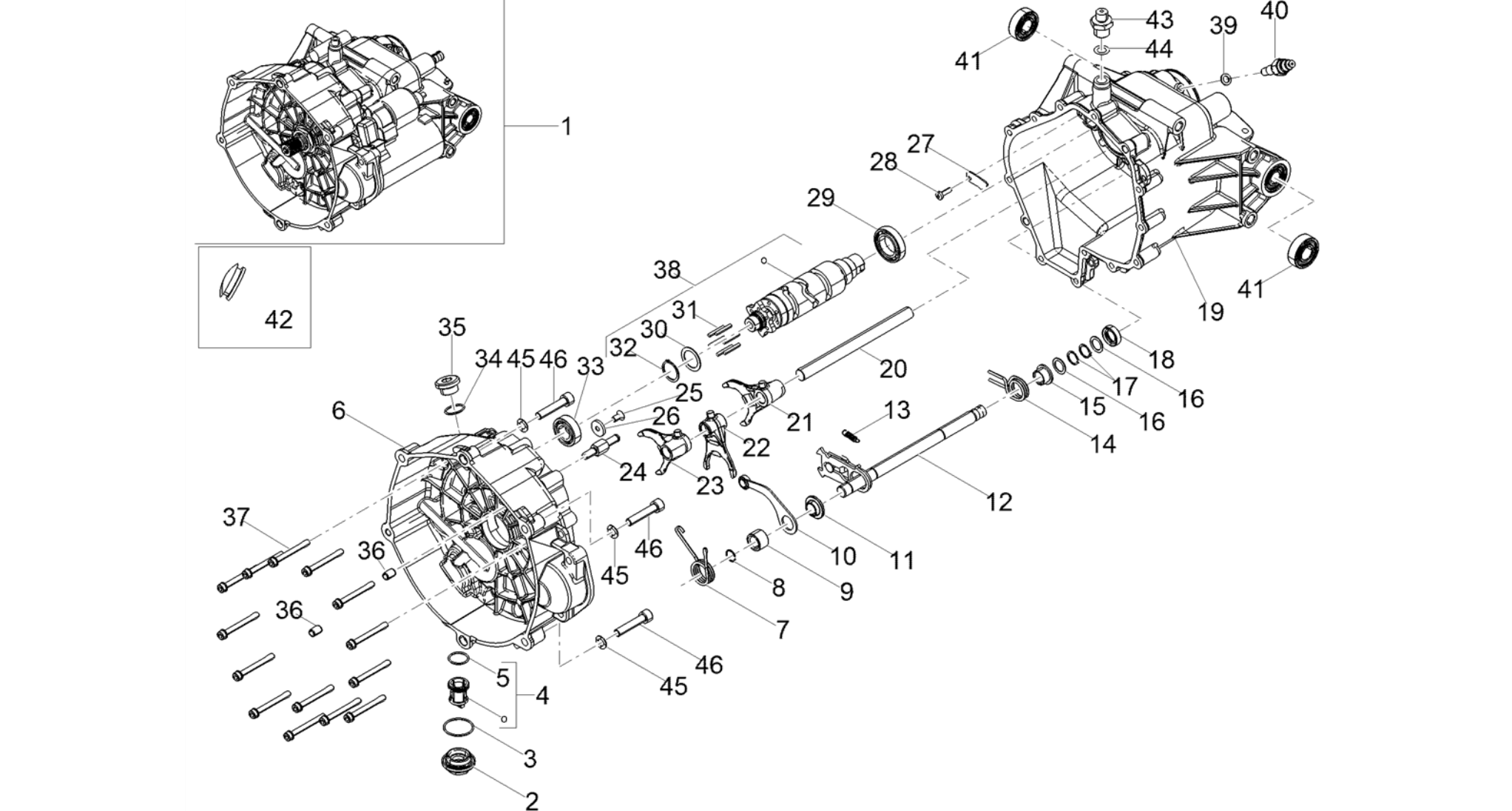 Gear box / Selector / Shift cam