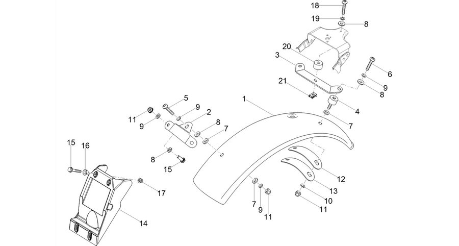 Rear mudguard