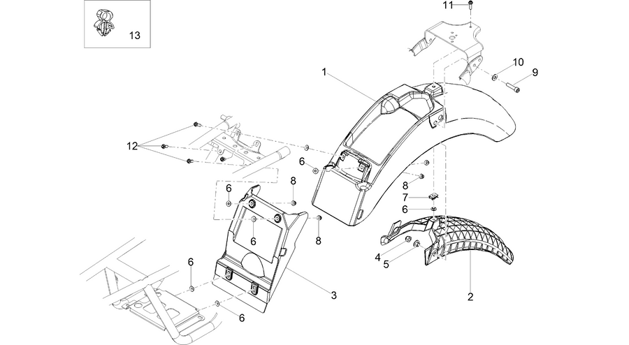 Rear mudguard