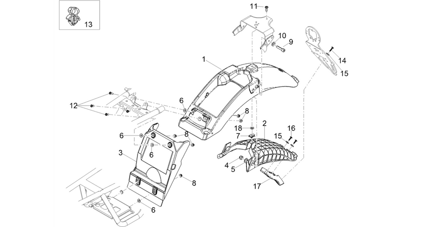 Rear mudguard