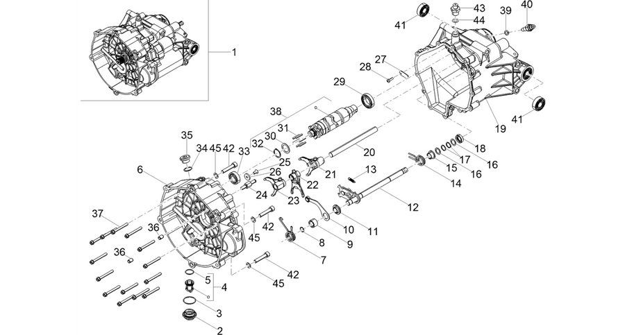 Gear box / Selector / Shift cam