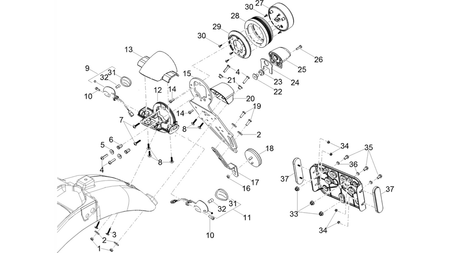 Rear headlamps