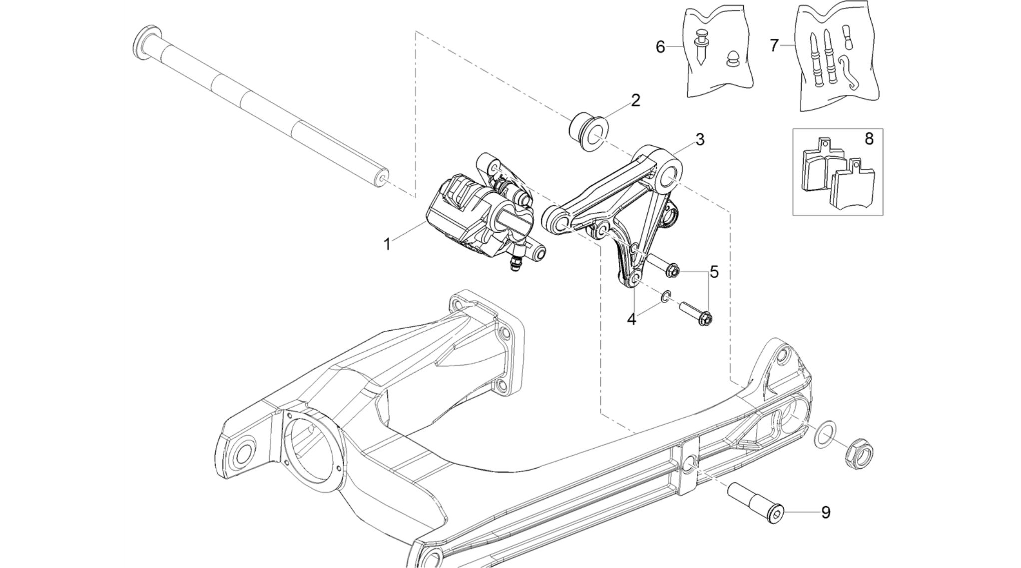 Rear brake caliper