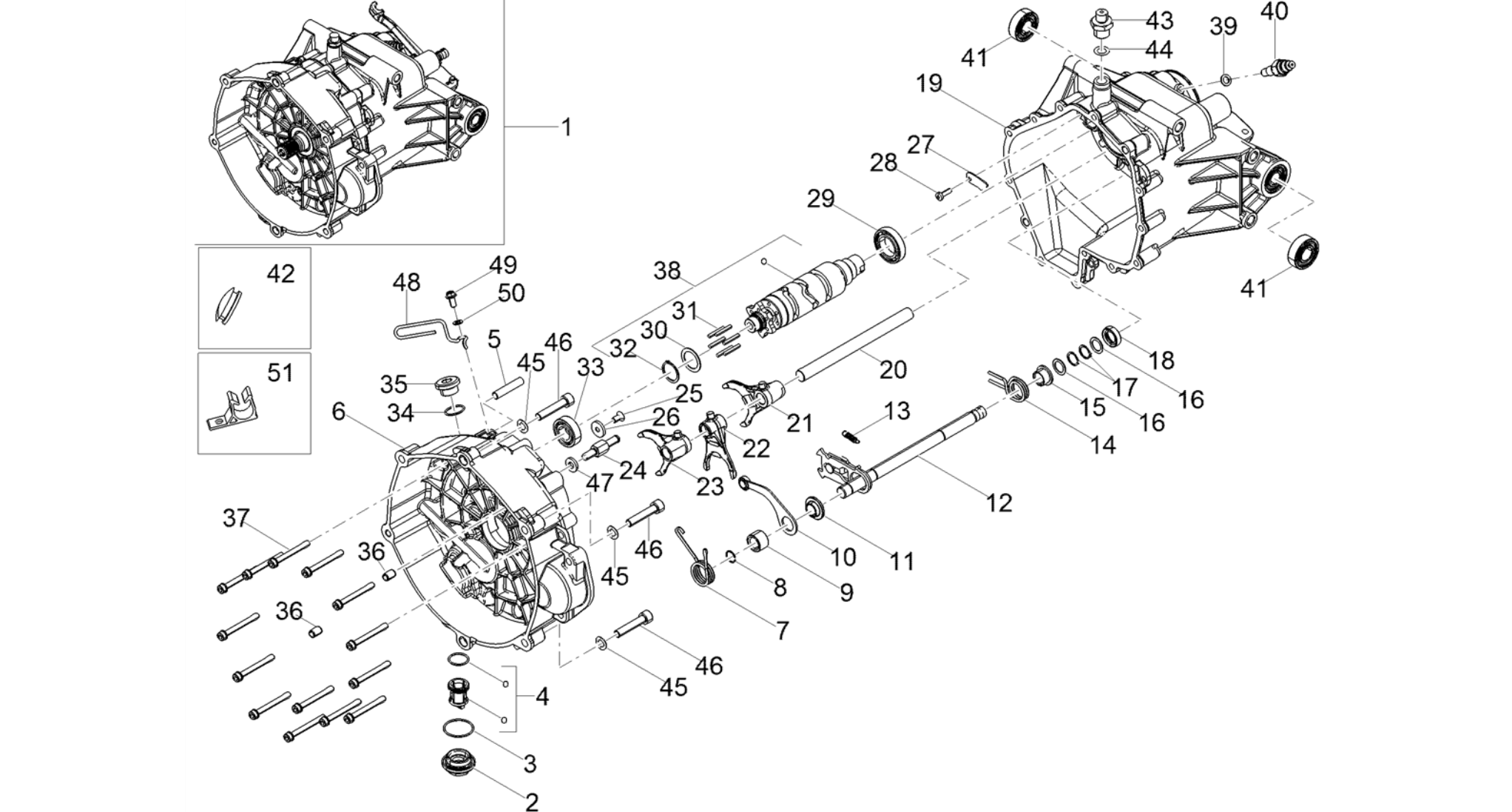 Gear box / Selector / Shift cam
