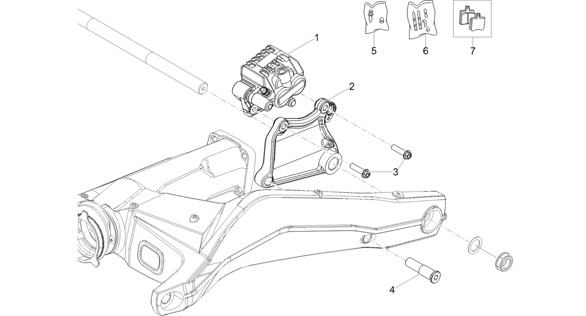 Rear brake caliper