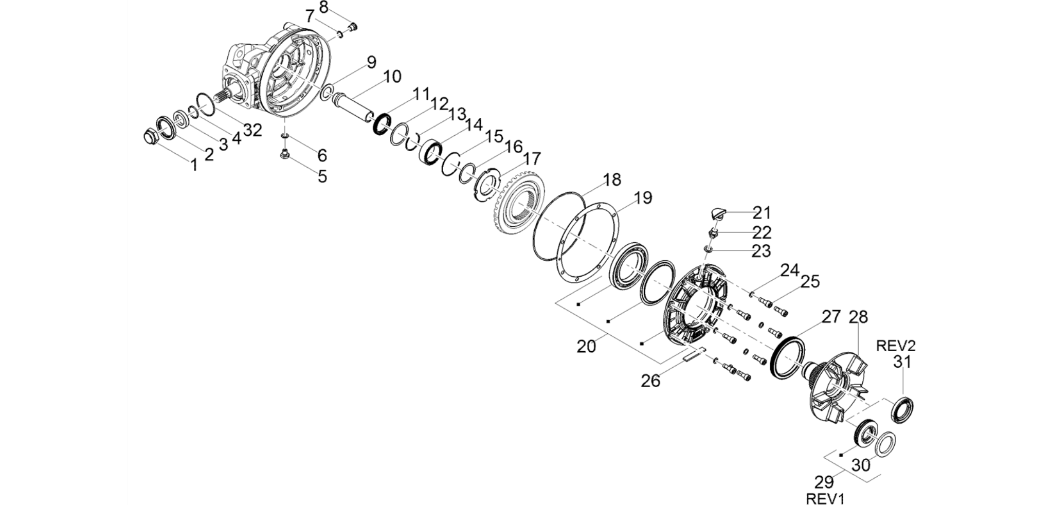 Rear transmission / Components