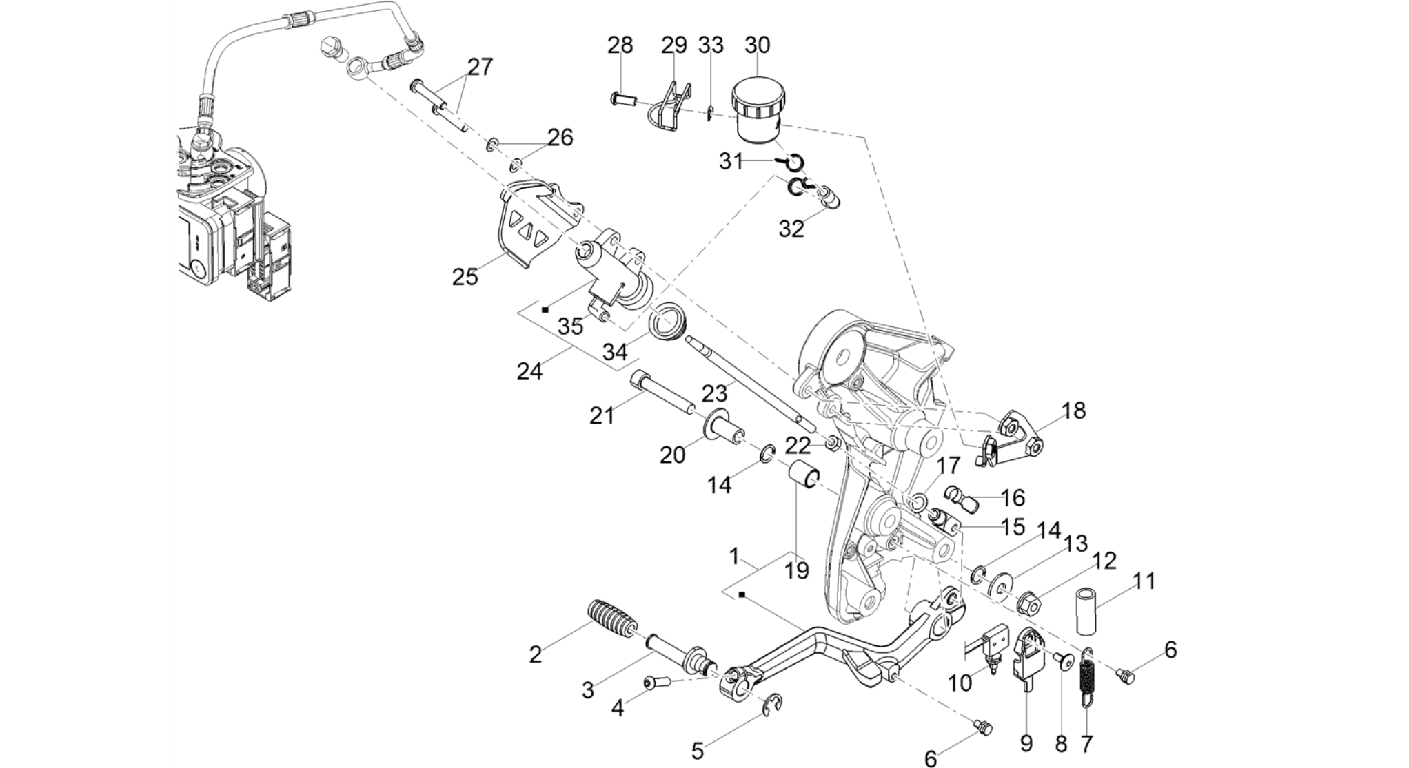 Rear master cylinder