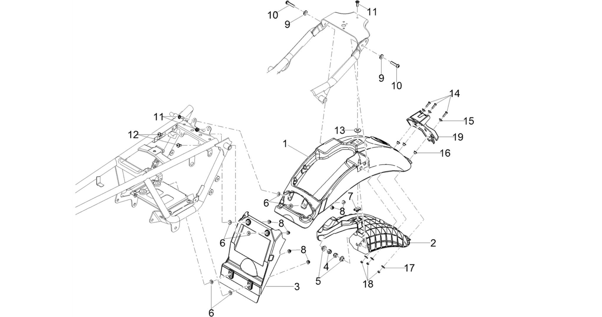 Rear mudguard