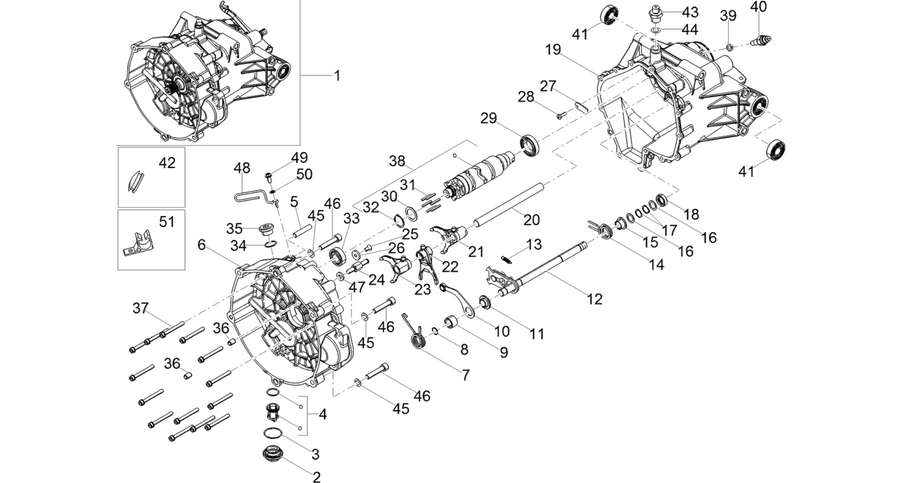 Gear box / Selector / Shift cam