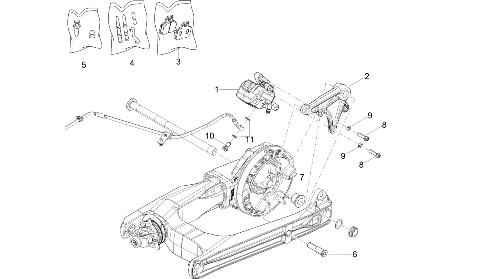 Rear brake caliper