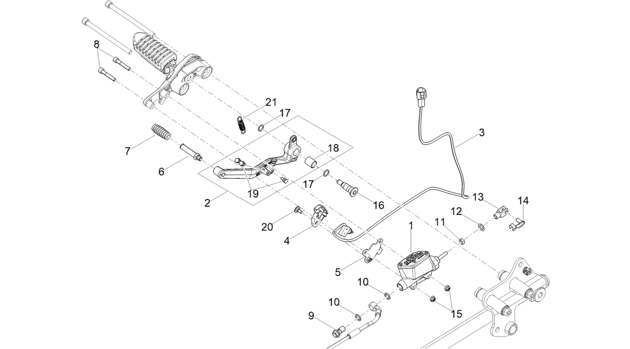 Rear master cylinder