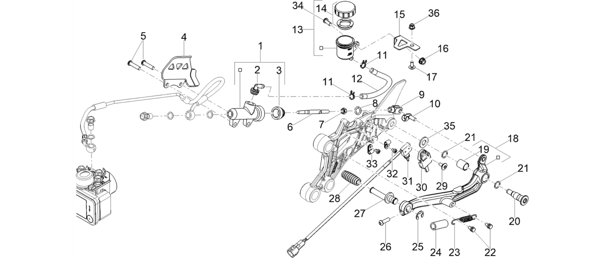 Rear master cylinder
