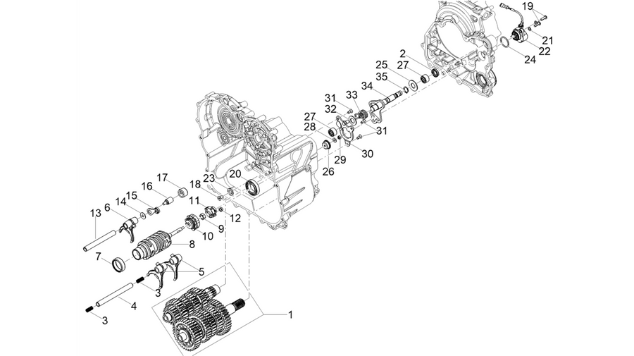 Gear box / Selector / Shift cam