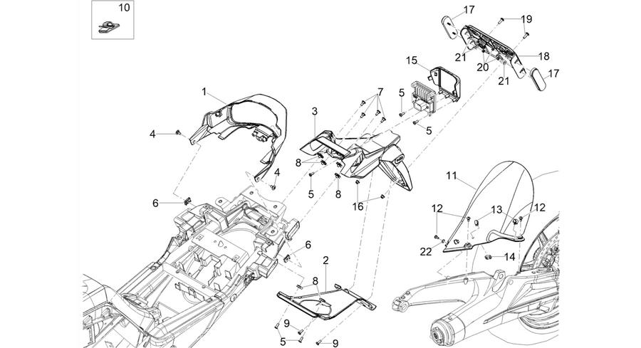 Rear mudguard