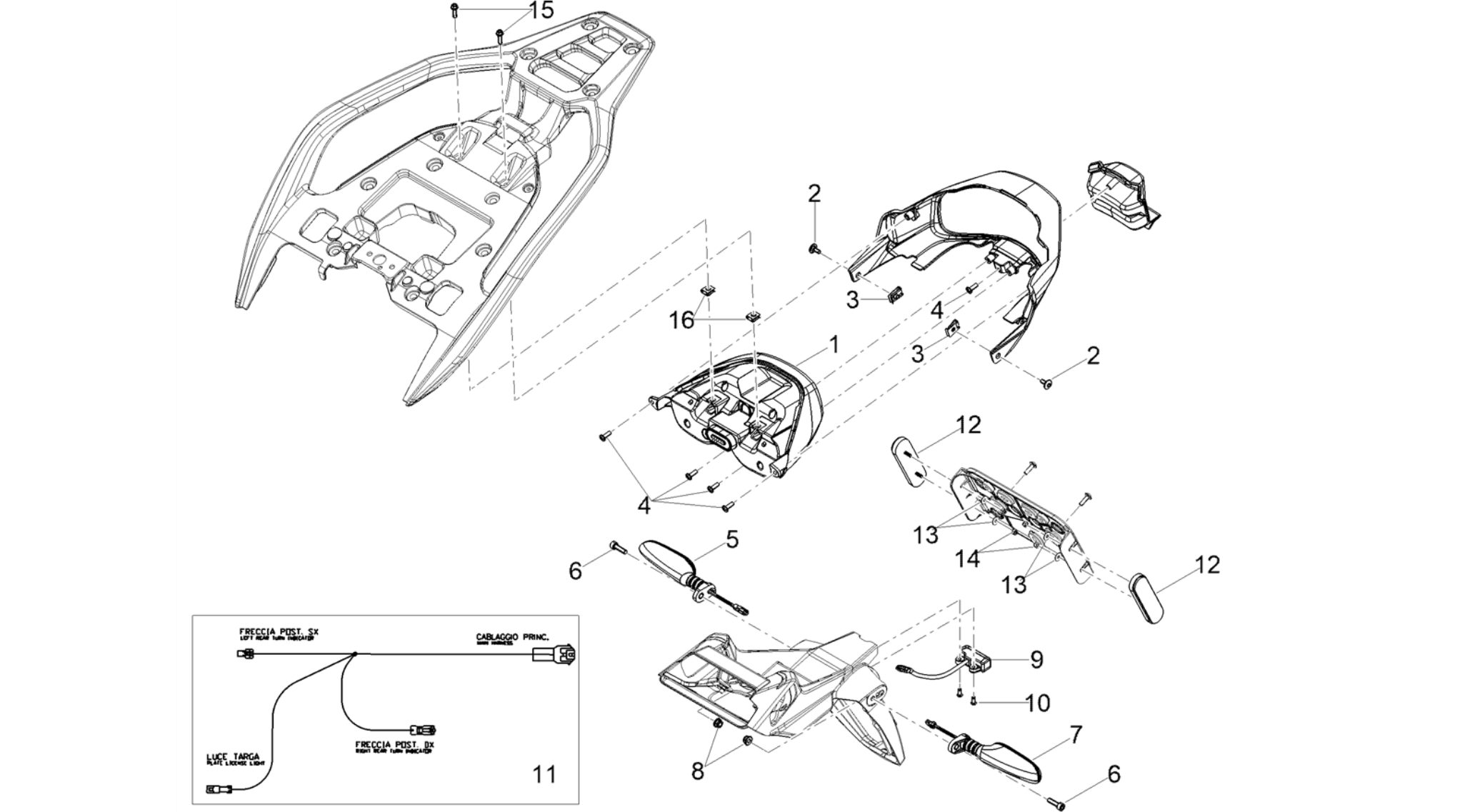 Rear headlamps