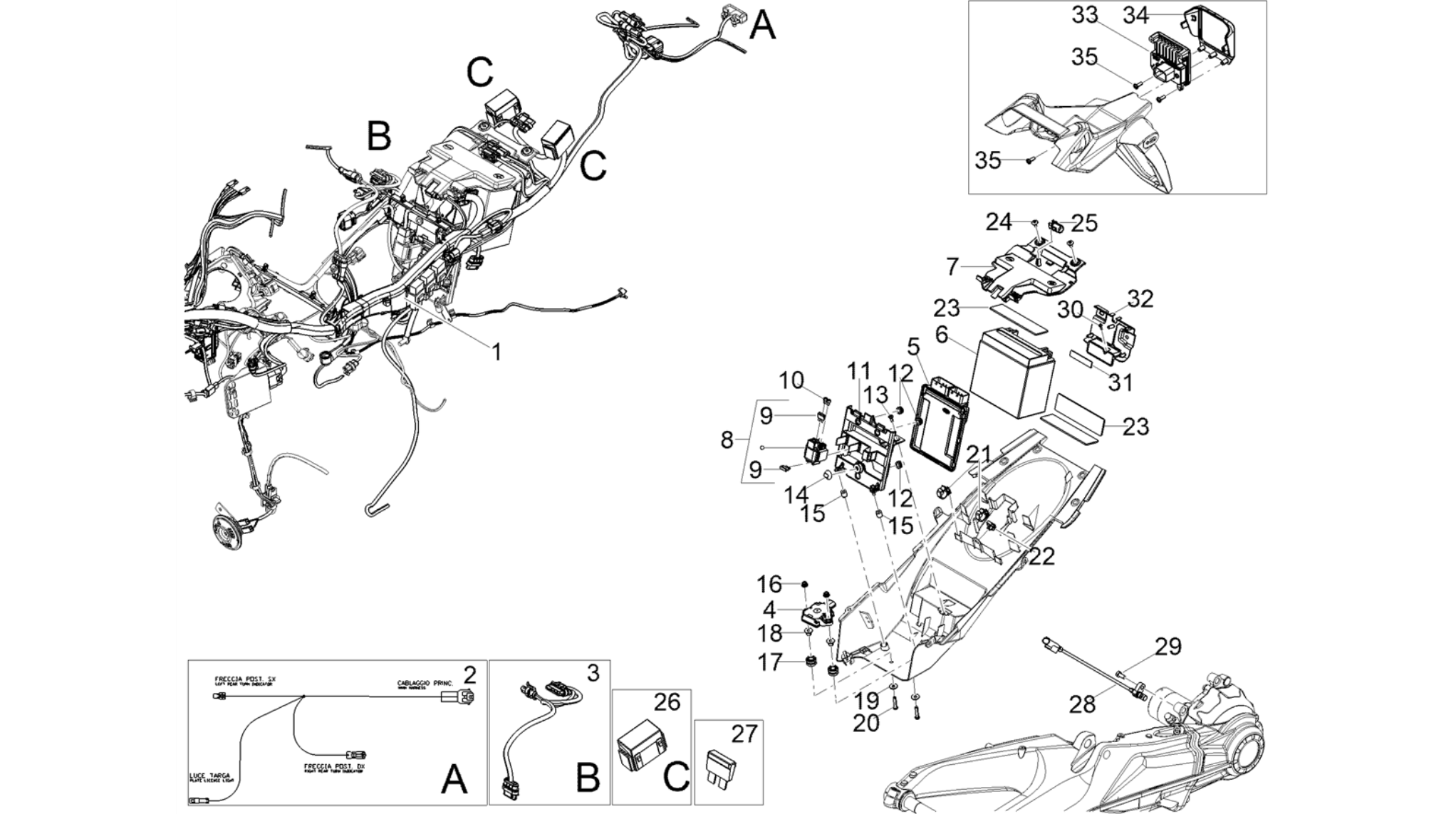 Rear electrical system