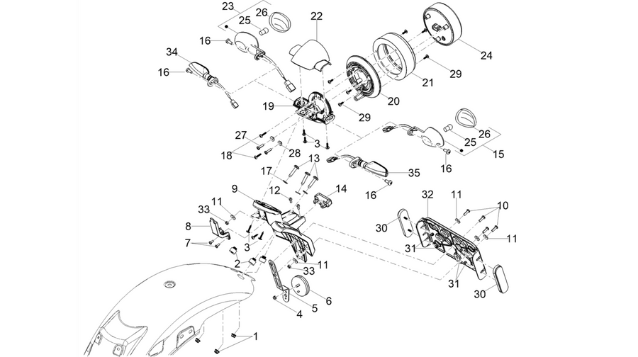 Rear headlamps