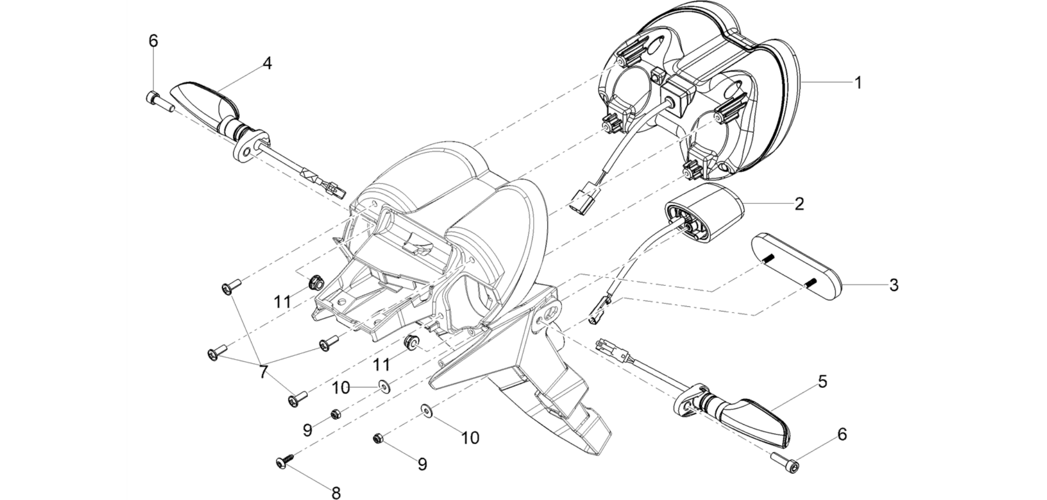Rear headlamps