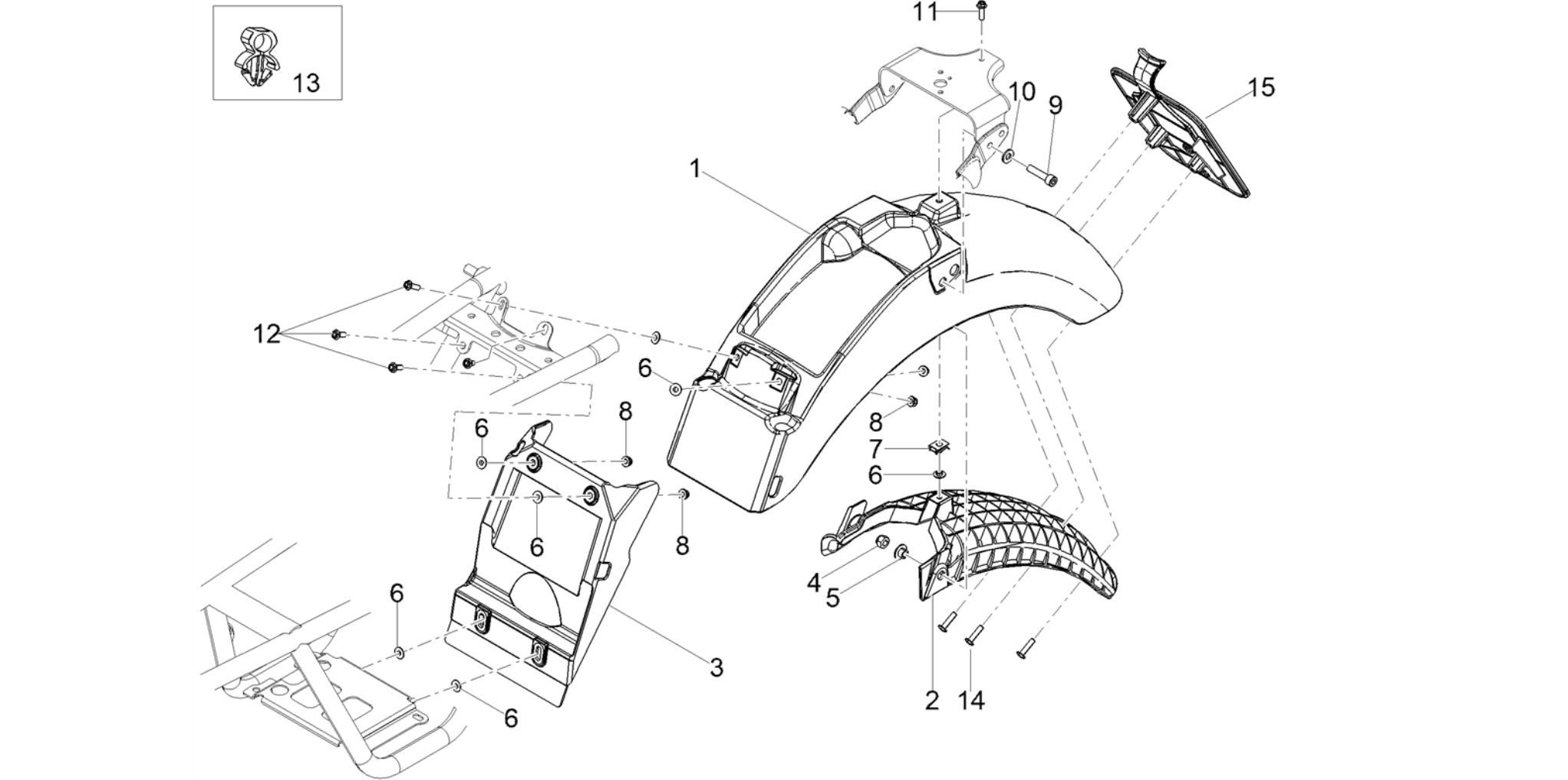 Rear mudguard