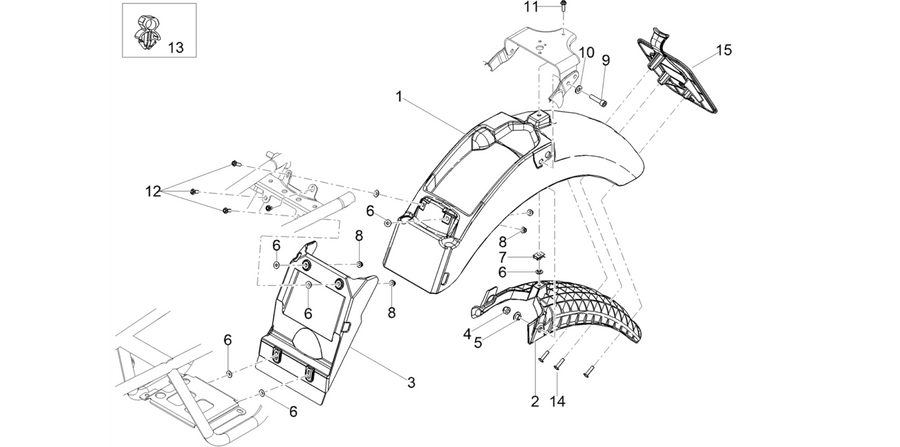 Rear mudguard