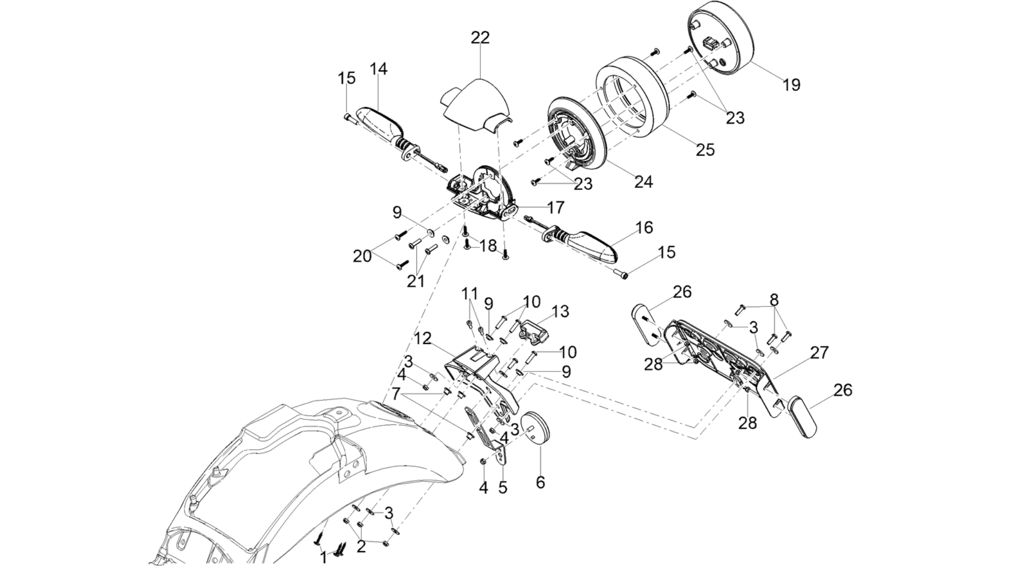 Rear headlamps