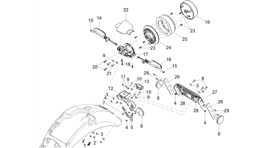 Rear headlamps