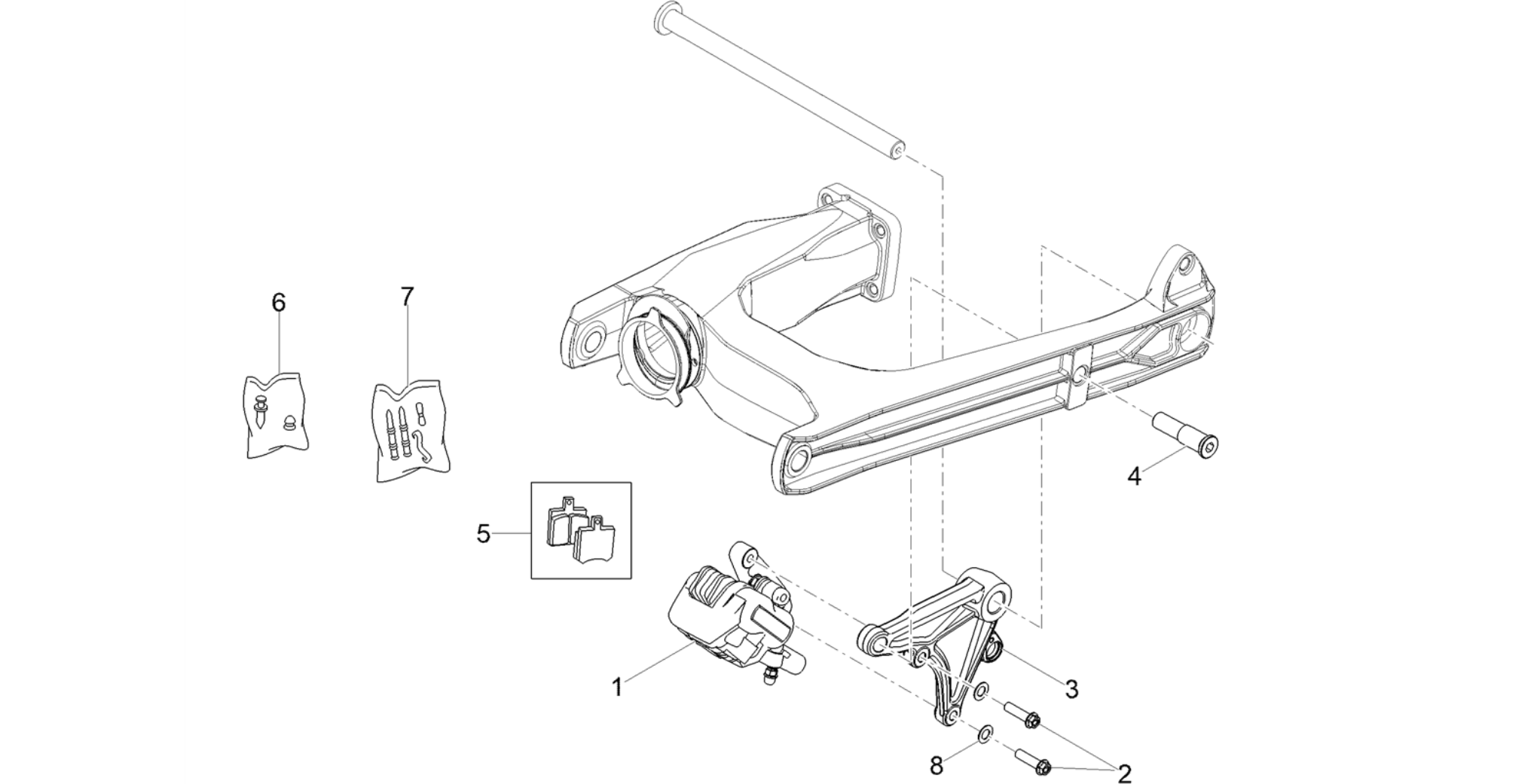Rear brake caliper