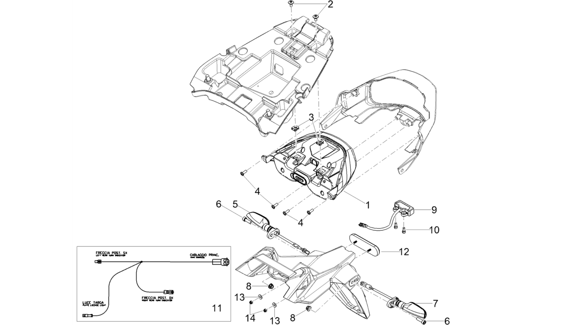 Rear headlamps