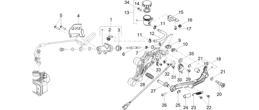 Rear master cylinder