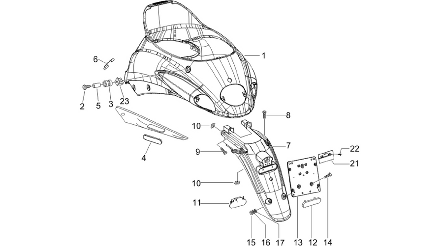 Rear cover - Splash guard