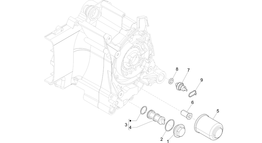 Flywheel magneto cover - Oil filter