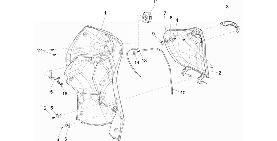 Front glove-box - Knee-guard panel