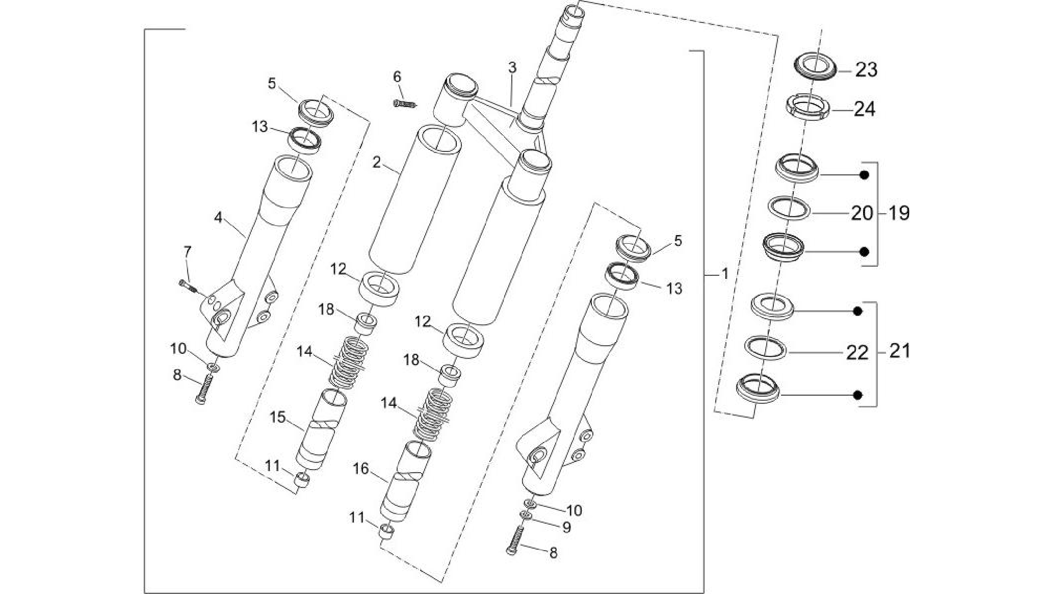 Fork/steering tube - Steering bearing unit