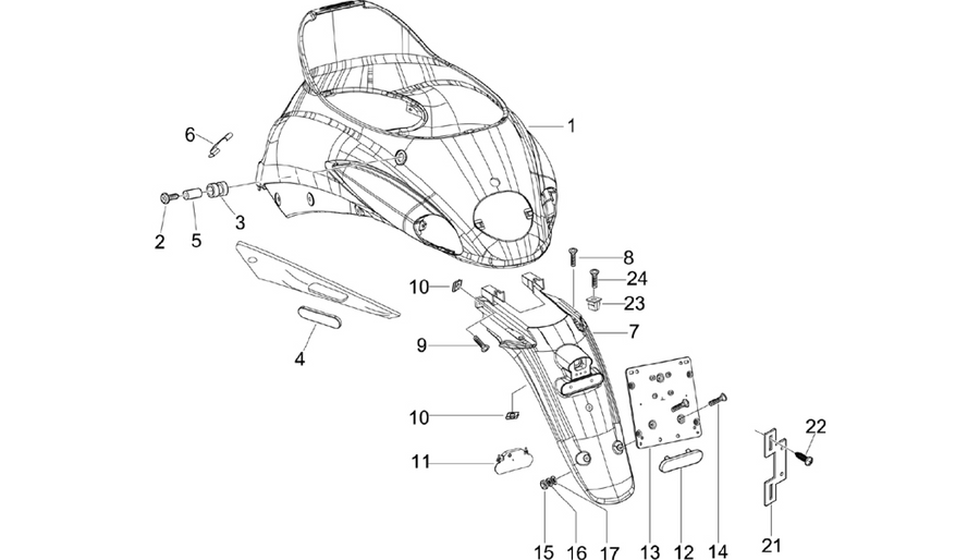 Rear cover - Splash guard