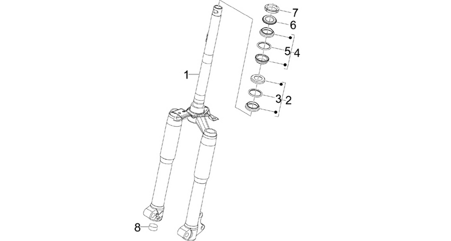 Fork/steering tube - Steering bearing unit