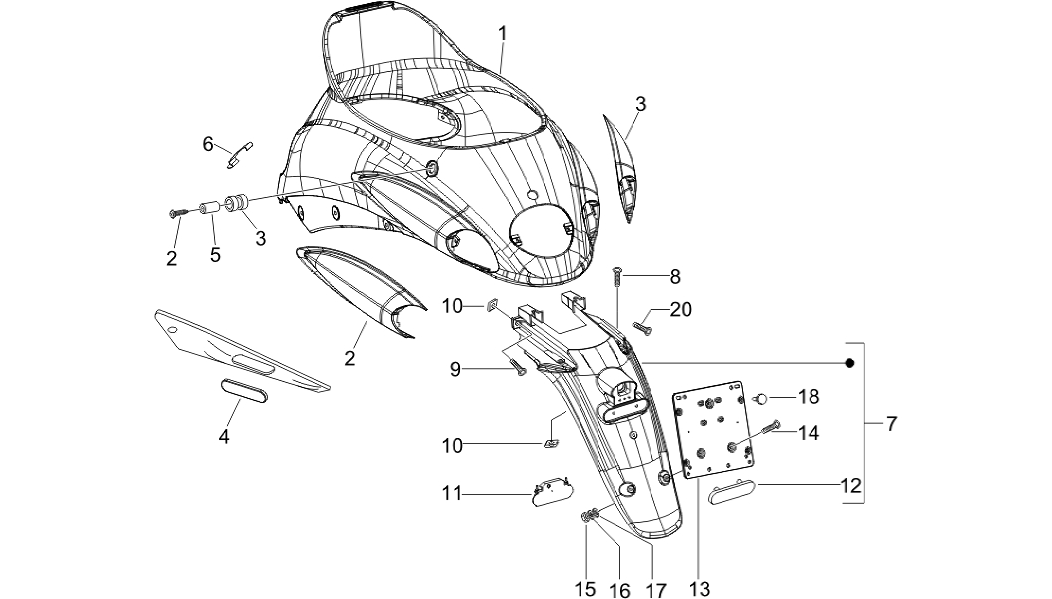Rear cover - Splash guard