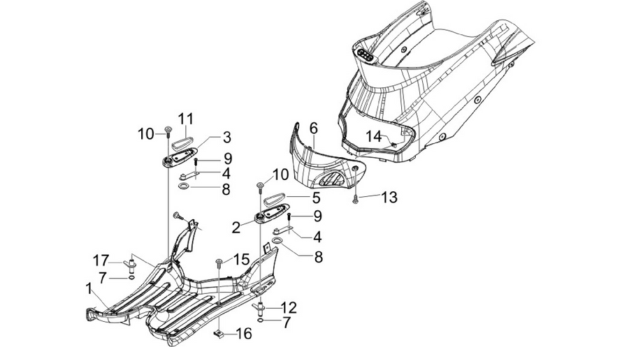 Central cover - Footrests