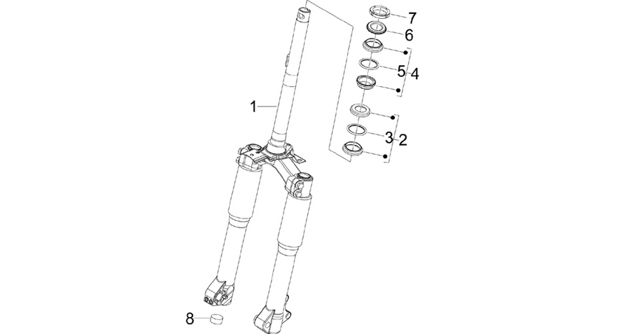 Fork/steering tube - Steering bearing unit