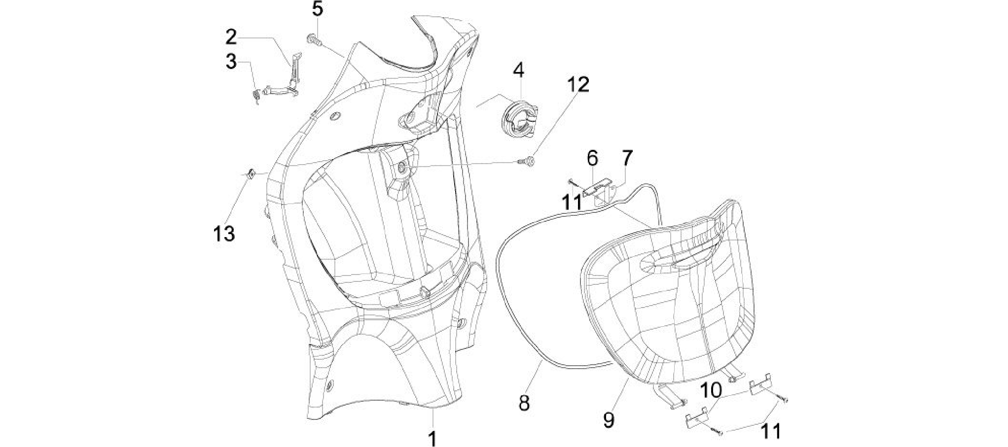 Front glove-box - Knee-guard panel