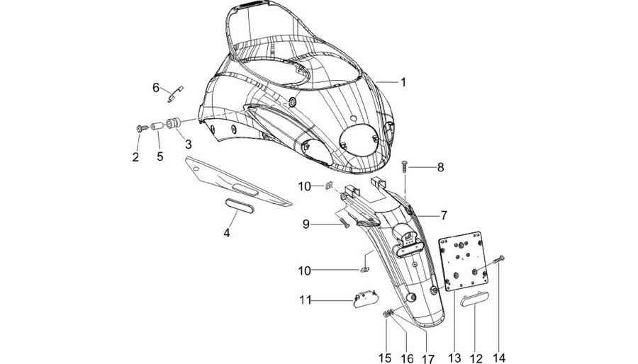 Rear cover - Splash guard
