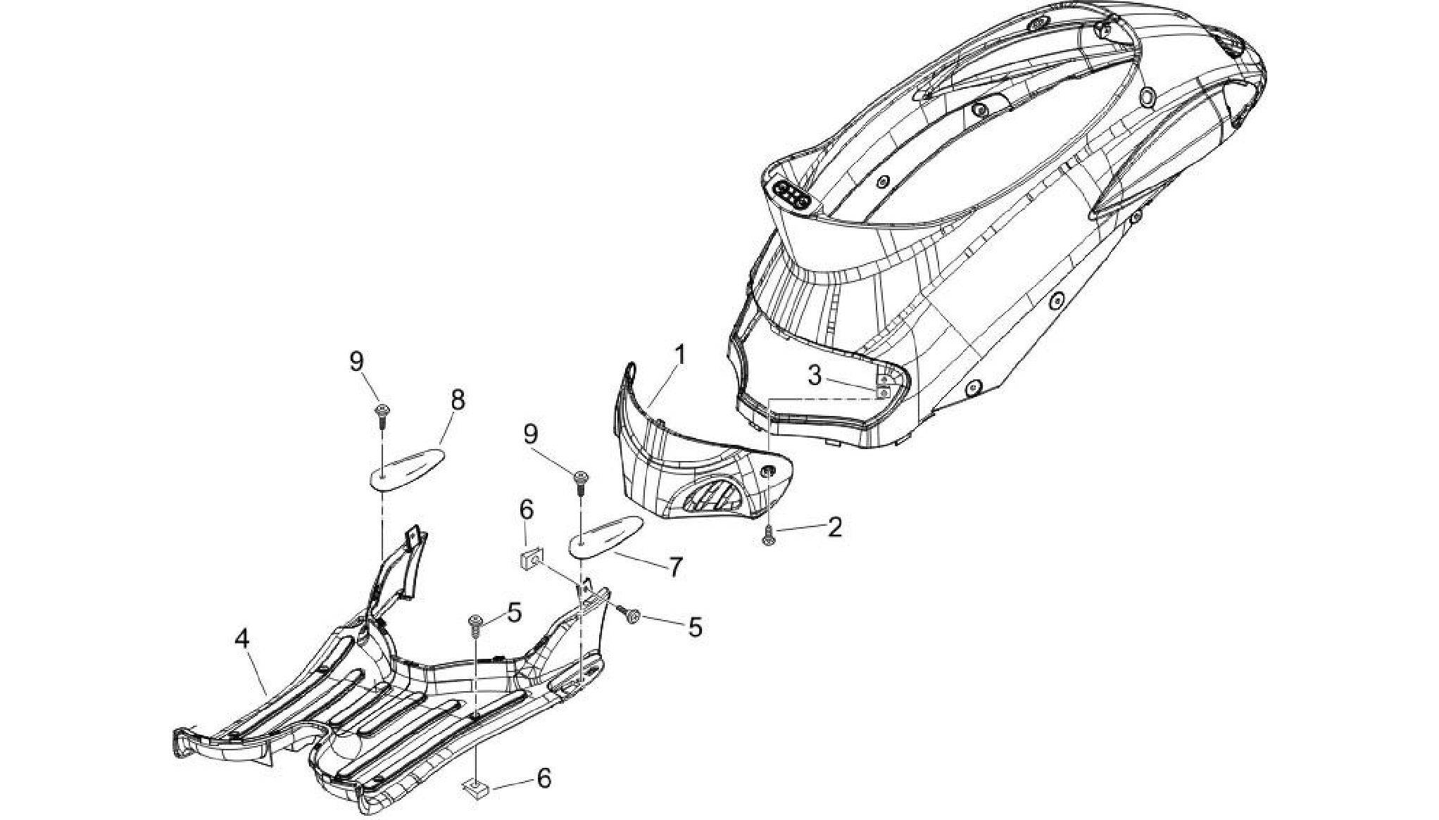 Central cover - Footrests