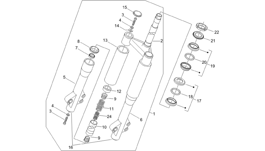 Fork/steering tube - Steering bearing unit