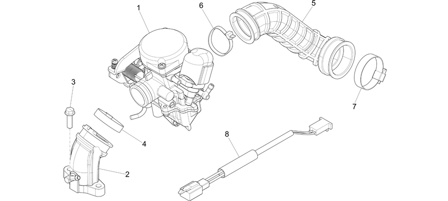 Carburettor, assembly - Union pipe