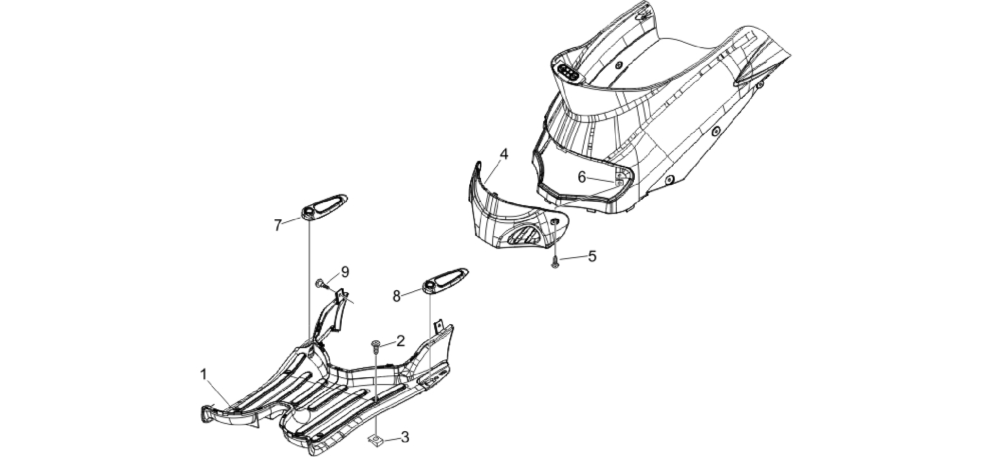 Central cover - Footrests