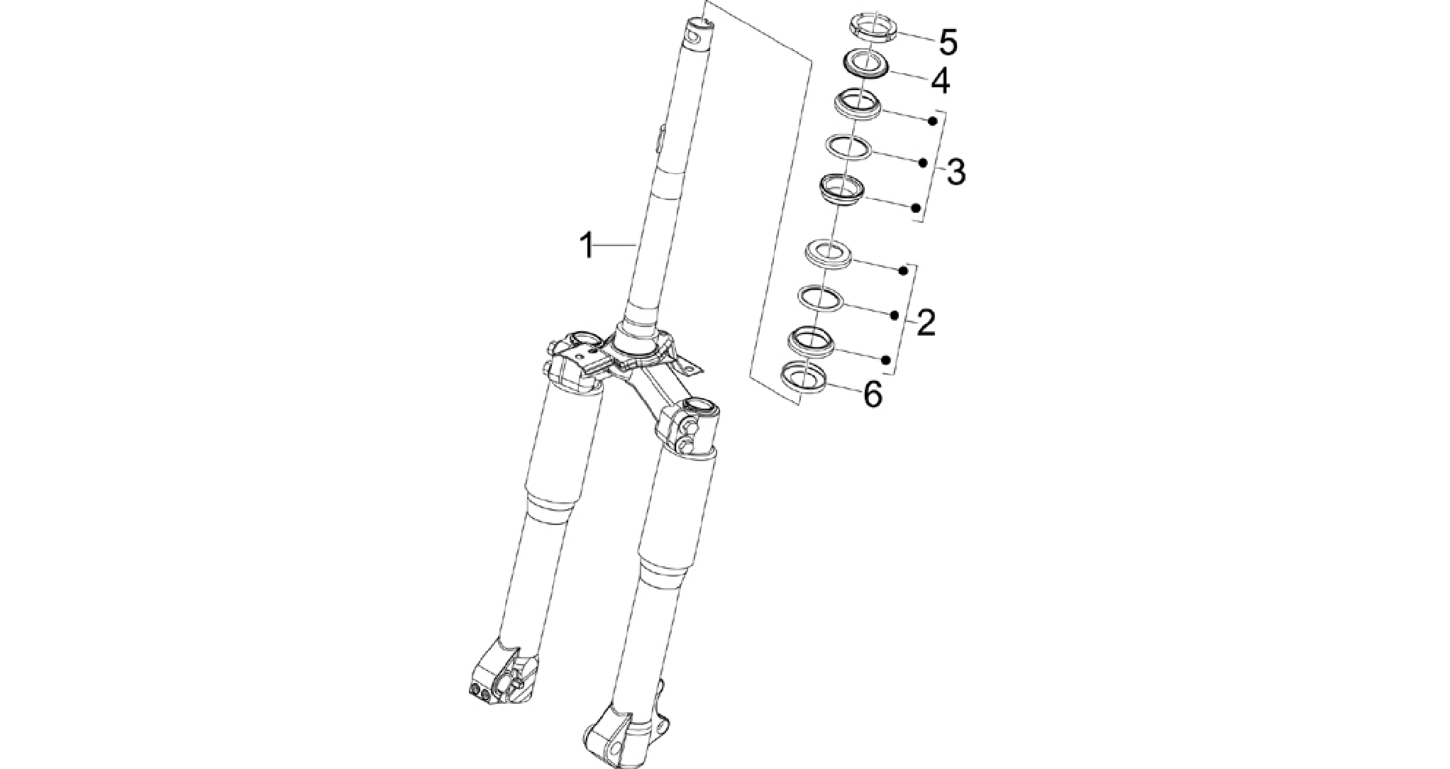 Fork/steering tube - Steering bearing unit