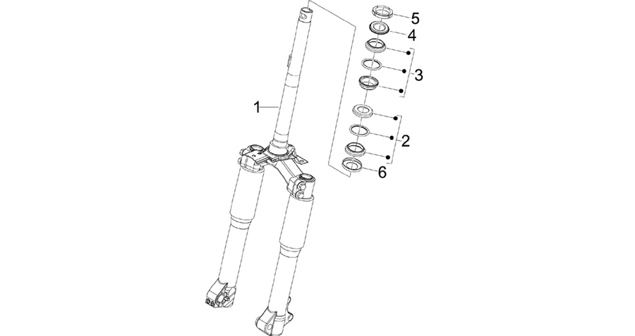 Fork/steering tube - Steering bearing unit