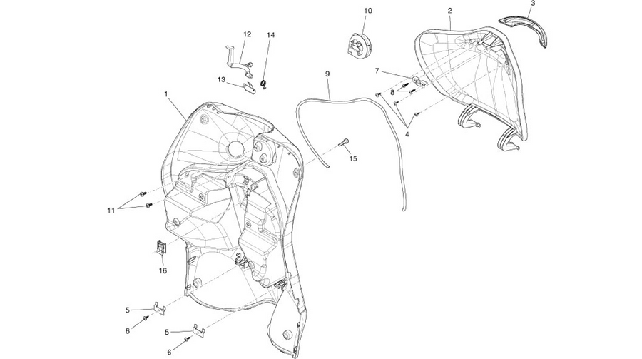 Front glove-box - Knee-guard panel