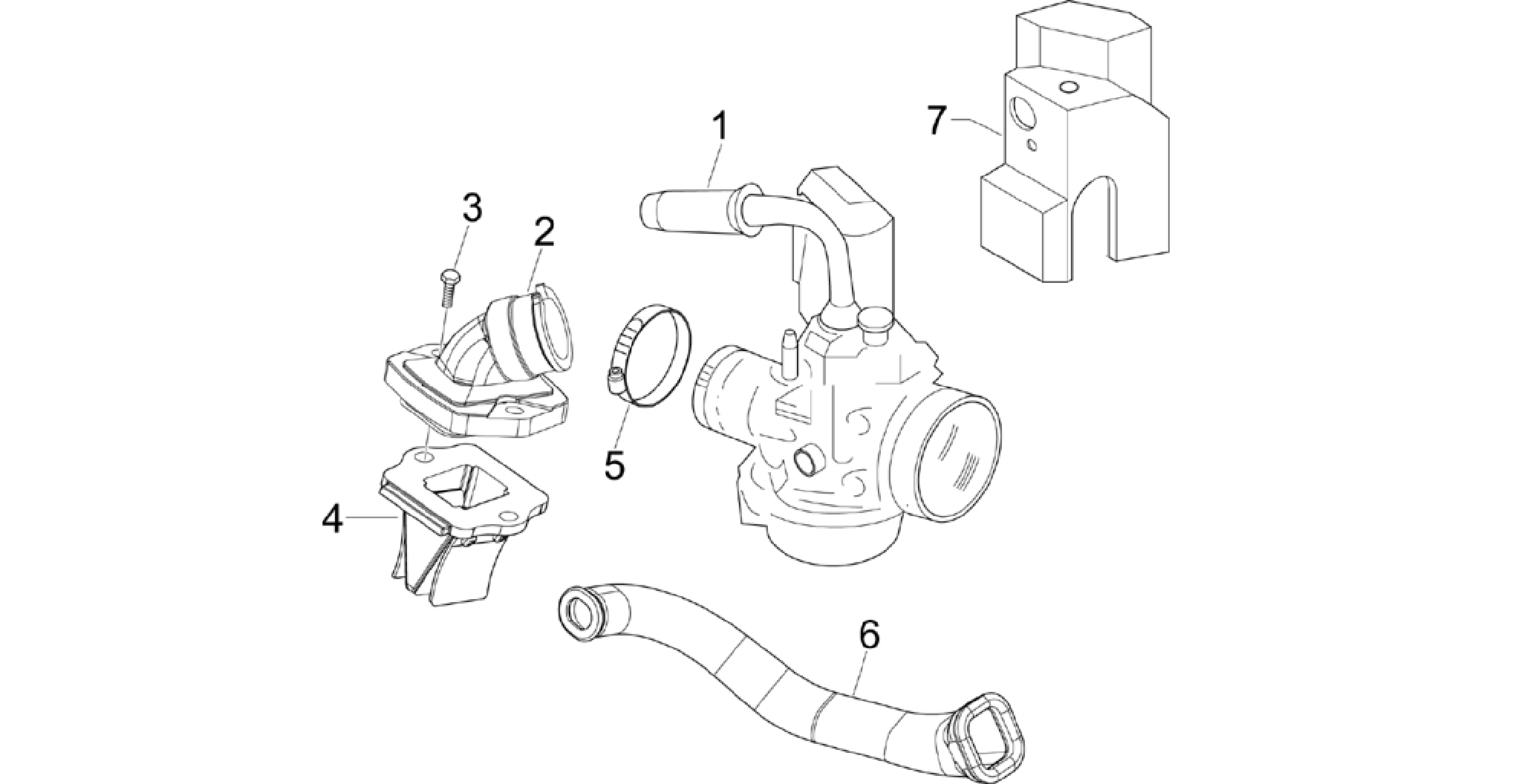 Carburettor, assembly - Union pipe