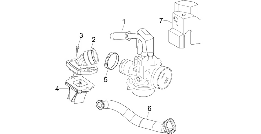 Carburettor, assembly - Union pipe