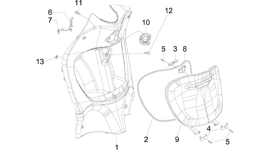 Front glove-box - Knee-guard panel